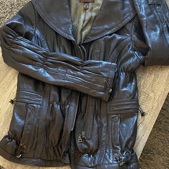 Danier Brown Leather Jacket - Picture 2 of 7